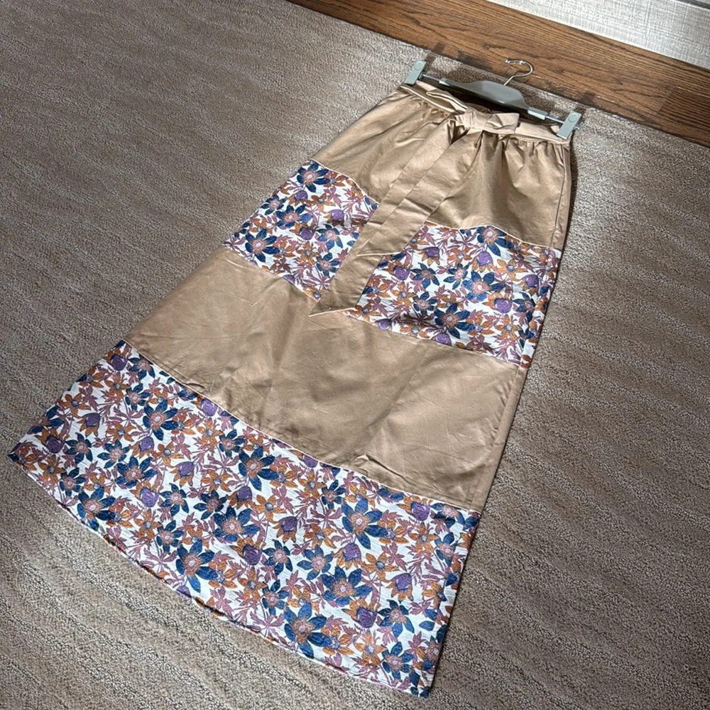 Anthropologie Sachin & Babi Jacquard Tiered‎ Maxi Skirt